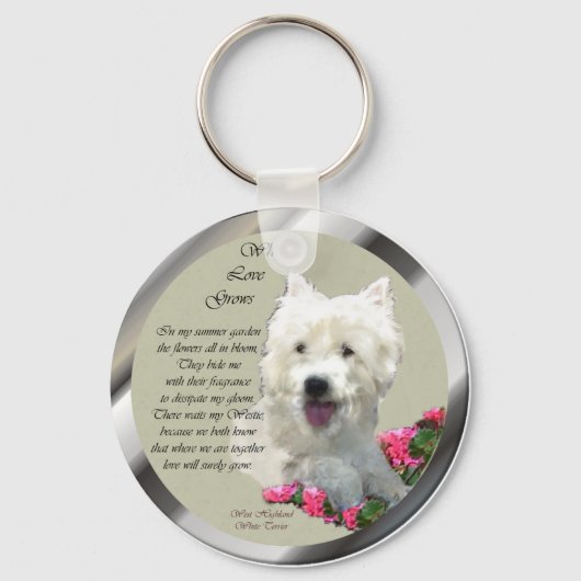 West Highland White Terrier Gifts Sleutelhanger (Voorkant)