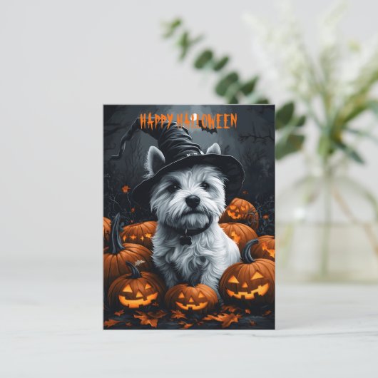 West Highland White Terrier Halloween Briefkaart (Staand voorkant)