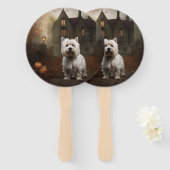 West Highland White Terrier Halloween Griezelen Handwaaier (Voorkant en achterkant)