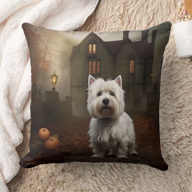 West Highland White Terrier Halloween Griezelen Kussen (Deken)