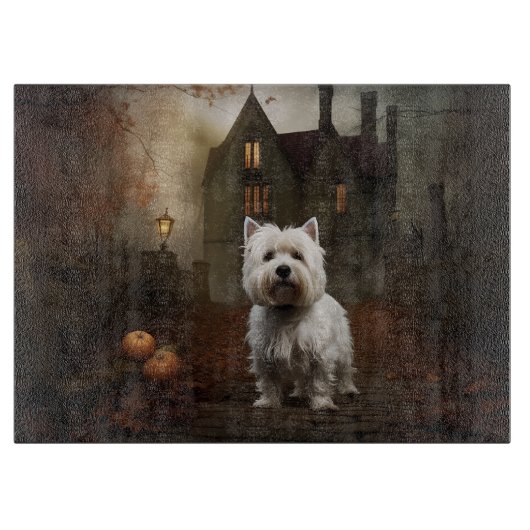 West Highland White Terrier Halloween Griezelen Snijplank (Voorkant)
