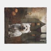 West Highland White Terrier Halloween Scary Fleece Deken (Voorkant (Horizontaal))