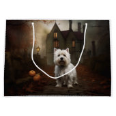West Highland White Terrier Halloween Scary Groot Cadeauzakje (Voorkant)