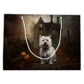 West Highland White Terrier Halloween Scary Groot Cadeauzakje (Achterkant)