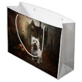 West Highland White Terrier Halloween Scary Groot Cadeauzakje (Achterkant Gekanteld)