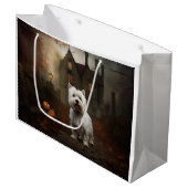 West Highland White Terrier Halloween Scary Groot Cadeauzakje (Voorkant Gekanteld)
