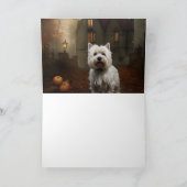 West Highland White Terrier Halloween Scary Kaart (Binnen)