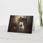 West Highland White Terrier Halloween Scary Kaart (Voorkant)