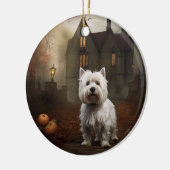 West Highland White Terrier Halloween Scary Keramisch Ornament (Links)