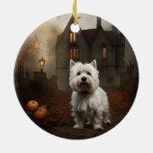 West Highland White Terrier Halloween Scary Keramisch Ornament (Achterkant)