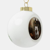 West Highland White Terrier Halloween Scary Keramische Bal Ornament (Links)