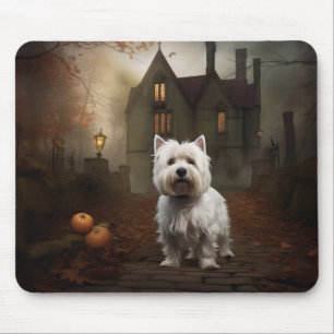 West Highland White Terrier Halloween Scary Muismat