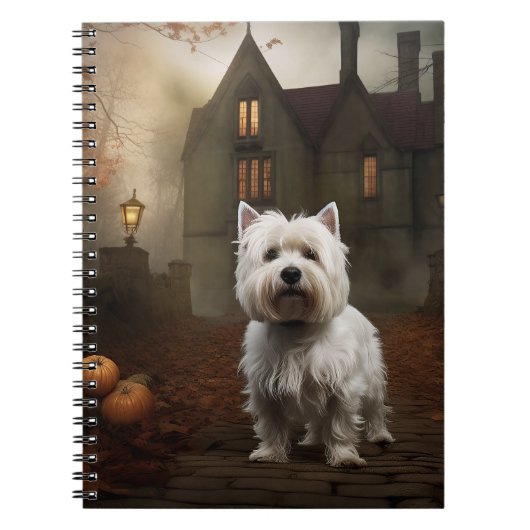 West Highland White Terrier Halloween Scary Notitieboek (Voorkant)