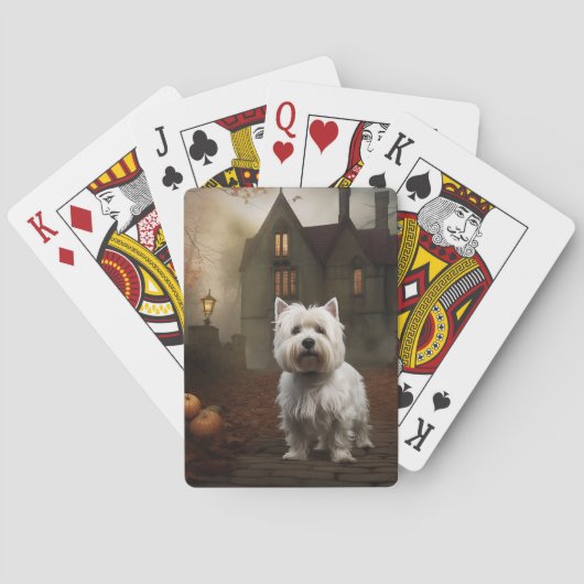 West Highland White Terrier Halloween Scary Pokerkaarten (Achterkant)