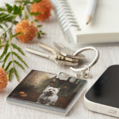 West Highland White Terrier Halloween Scary Sleutelhanger (Voorkant Rechts)