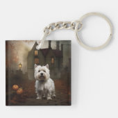 West Highland White Terrier Halloween Scary Sleutelhanger (Achterkant)
