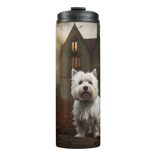 West Highland White Terrier Halloween Scary Thermosbeker (Voorkant)