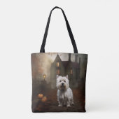West Highland White Terrier Halloween Scary Tote Bag (Achterkant)