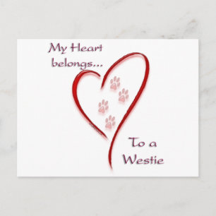 West Highland White Terrier Heart hoort erbij Briefkaart