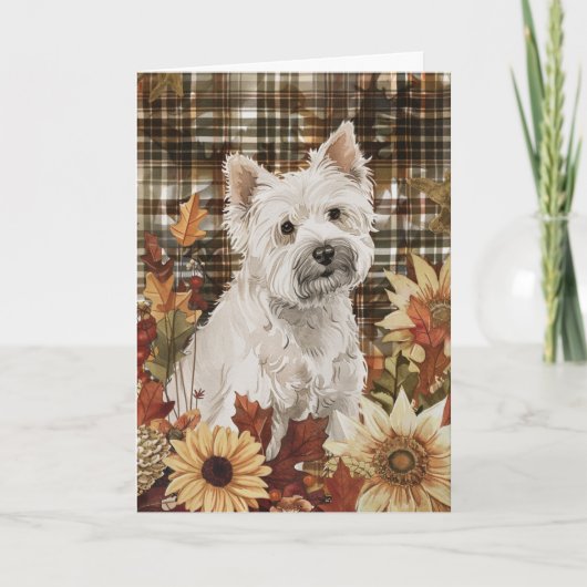 West Highland White Terrier Herfst Dankdag Kaart (Voorkant)