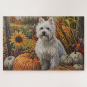 West Highland White Terrier Herfst Thanksgiving Legpuzzel (Horizontaal)