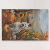 West Highland White Terrier Herfst Thanksgiving Legpuzzel (Horizontaal)