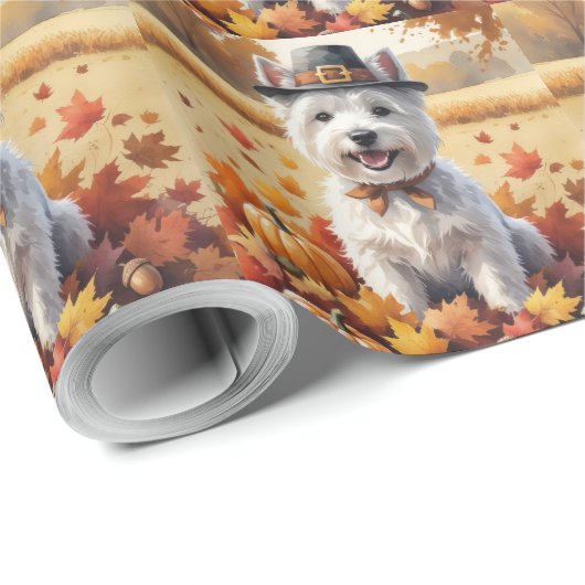 West Highland White Terrier herfstbladeren Cadeaupapier (Rol Hoek)