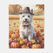 West Highland White Terrier herfstbladeren Fleece Deken (Voorkant)