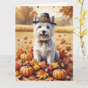West Highland White Terrier herfstbladeren Kaart