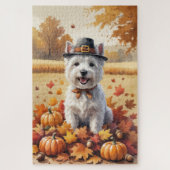 West Highland White Terrier herfstbladeren Legpuzzel (Verticaal)