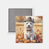 West Highland White Terrier herfstbladeren Magneet (Voorkant / Achterkant)