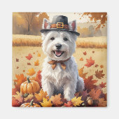 West Highland White Terrier herfstbladeren Magneet (Voorkant)
