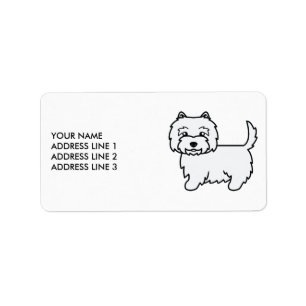 West Highland White Terrier-hond & aangepaste teks Etiket