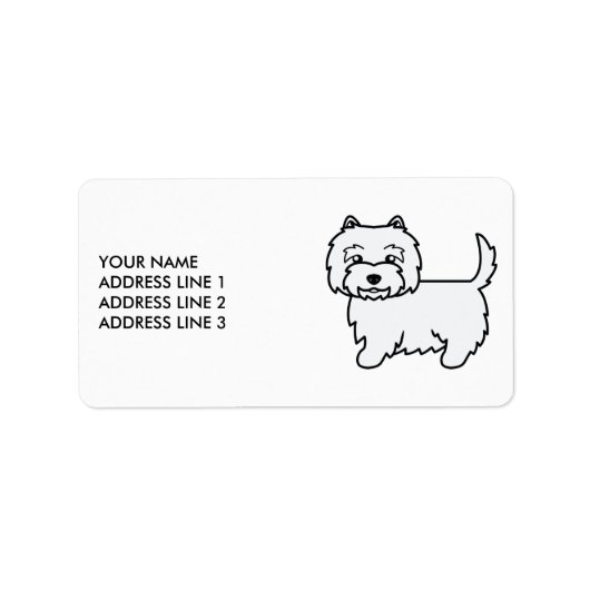 West Highland White Terrier-hond & aangepaste teks Etiket (Voorkant)