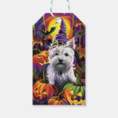 West Highland White Terrier Hond Halloween Heks Cadeaulabel (Voorkant)