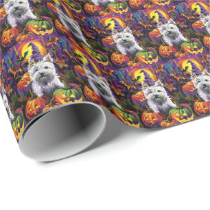 West Highland White Terrier Hond Halloween Heks Cadeaupapier