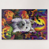 West Highland White Terrier Hond Halloween Heks Legpuzzel (Horizontaal)