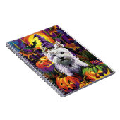 West Highland White Terrier Hond Halloween Heks Notitieboek (Rechterzijde)