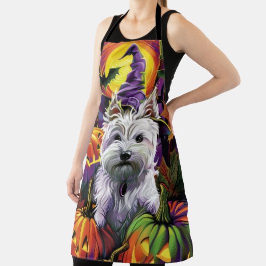 West Highland White Terrier Hond Halloween Heks Schort (Insitu)