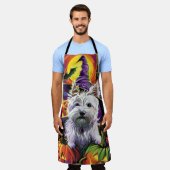 West Highland White Terrier Hond Halloween Heks Schort (Gedragen)