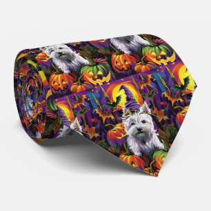 West Highland White Terrier Hond Halloween Heks Stropdas