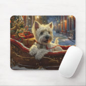 West Highland White Terrier Hond Kerst Feestelijk Muismat (Met muis)