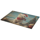 West Highland White Terrier Hond Kerstmis Strand Snijplank (Hoek)