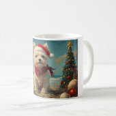 West Highland White Terrier Hond Kerststrand Koffiemok (Voorkant rechts)