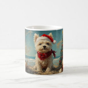 West Highland White Terrier Hond Kerststrand Koffiemok