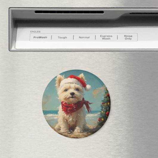 West Highland White Terrier Hond Kerststrand Magneet (Insitu (Vaatwasser))