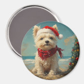 West Highland White Terrier Hond Kerststrand Magneet (Voorkant / Achterkant)