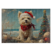 West Highland White Terrier Hond Kerststrand Snijplank (Voorkant)