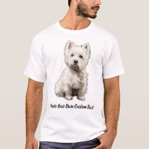 West Highland White Terrier-hond Maak uw tekst T-shirt