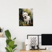 West Highland White Terrier Hondenkunst Print Post (Thuiskantoor)
